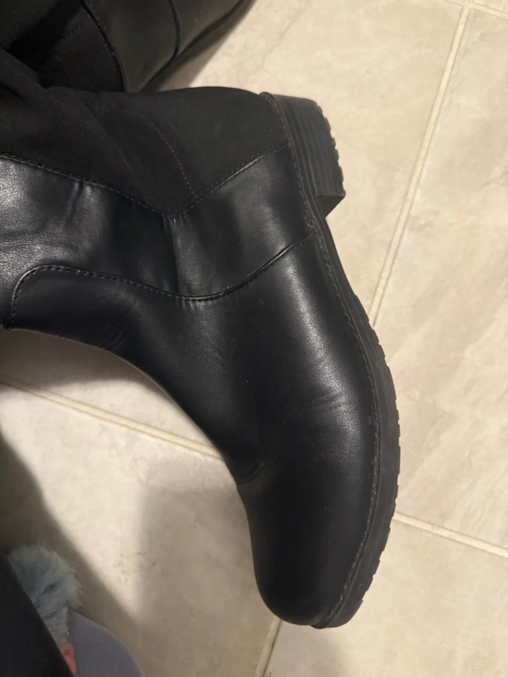 UNSILLEANZ knee high faux leather with back stretch panel boot - Picture 9 of 9